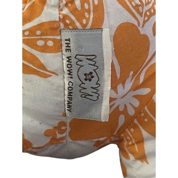 The Wow! Company Orange White Floral Hawaiian Print Teddy Bear Plush Stuffed Toy - Picture 5 of 9